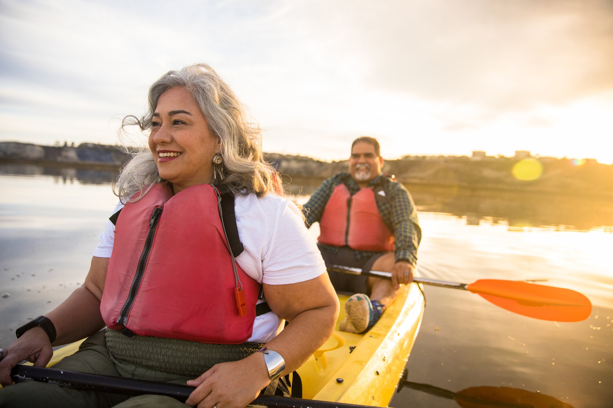Two people kayaking